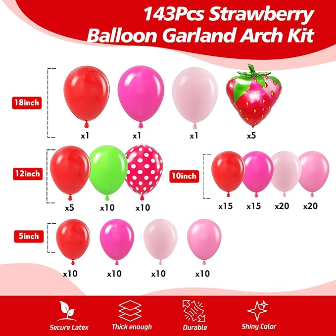Strawberry Balloon Arch - Image 2