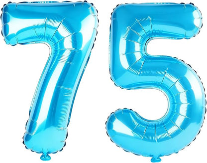 40 Inch Number 75 Balloons for 75th Birthday Party Decorations, 0-100 Jewelry by FOBELEC