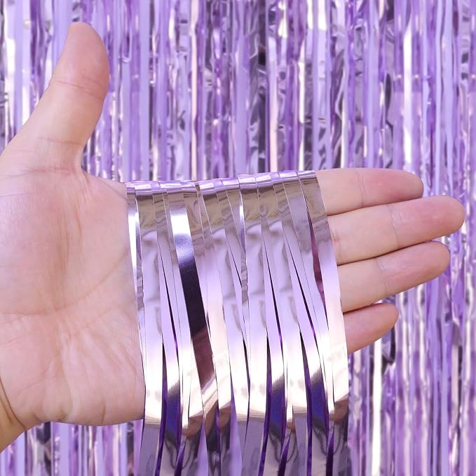 2 Pack Fringe Curtains Foil Shiny Fringe Backdrop Tinsel Door Streamers Foil - Image 6