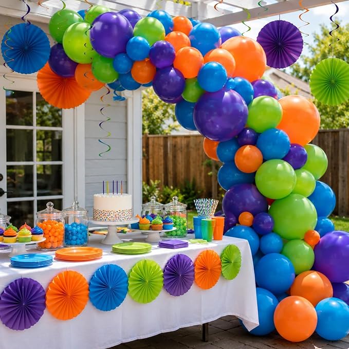 Blue Green Orange Balloons - Image 7