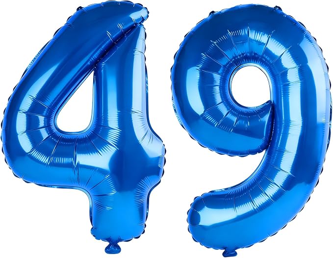 40 Inch Number 49 Balloons for 49th Birthday Party Decorations, 0-100 Dark Blue by FOBELEC