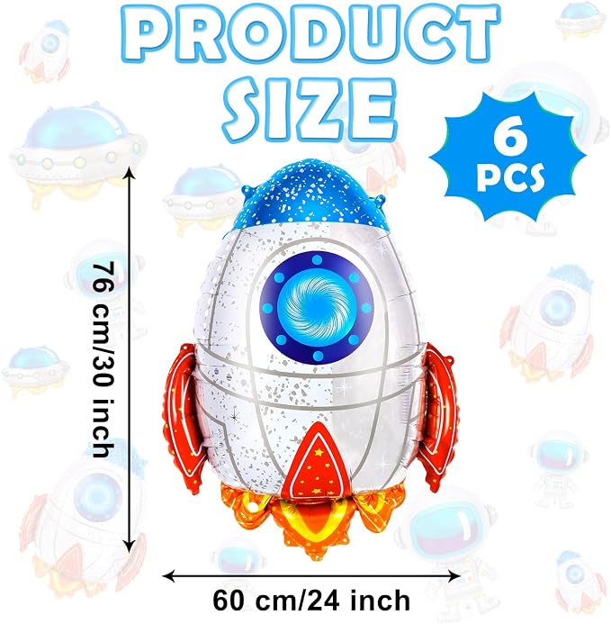 6 Pcs Rocket Balloons for Kids - Image 2