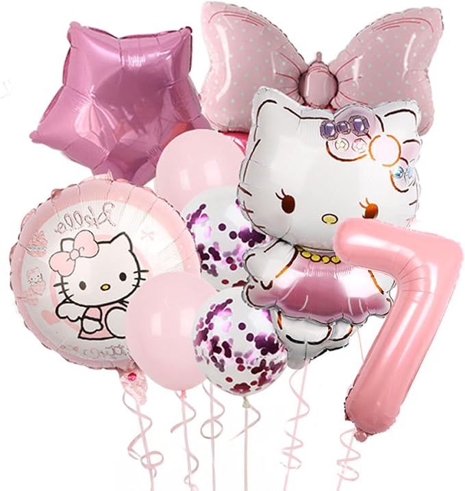 Cartoon Party Balloons, Cute Number 7 Balloon by TiaJaMi