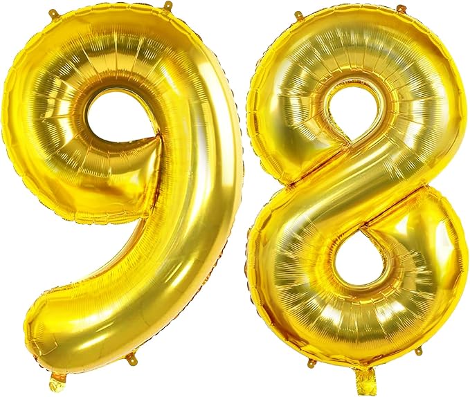 Joycard 98 Number Balloons, 40 Inch, 98 Pieces, Party Balloons, Anniversary by Joycard