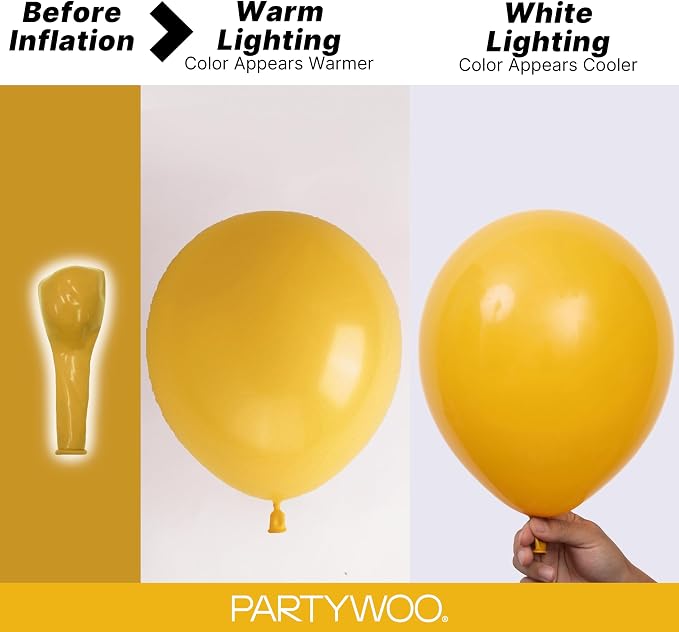 PartyWoo Mustard Yellow fall Balloons 120pcs Different Sizes | Balloons - Image 4