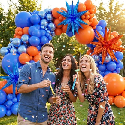 Blue and Orange Balloon Arch Kit, Different Size Balloons - Image 6