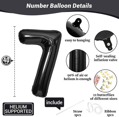 40 Inch Black Number 7 Balloon - Image 2
