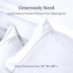California Design Den King Size Pillowcase Set - 400 Thread Count, 100% Cotton Sateen, Set of 2 Pillow Covers, Soft and Breathable - Bright White