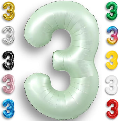 Green Number Balloon 3 Mylar Foil Balloons 32 inch by Unknown
