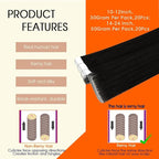 Full Shine Injected Tape In Hair Extensions Color 1B Black Tape in Extensions Real Human Hair Injection Seamless Skin Weft Double Sided Exension 22Inch 50G 20Pcs Long Straight for Wedding