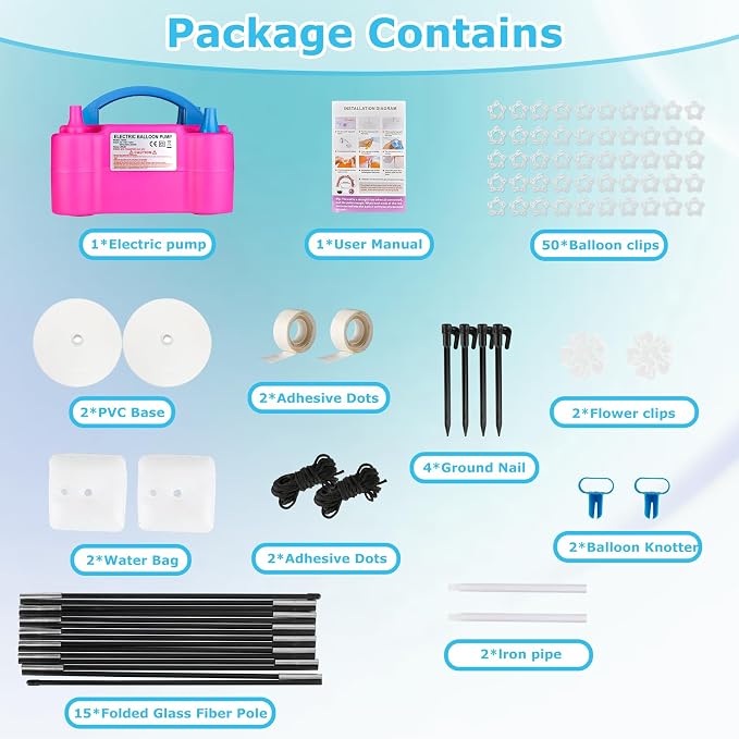 Balloon Arch Kit with Balloon Pump Electric | Improved Balloon Arch Stand with - Image 2