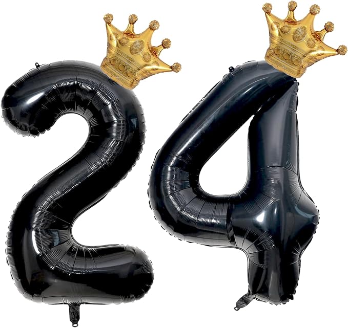 40 inch Large Black 24 Balloon Number by Unknown