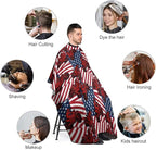 Unisex Motorcycle Motocross Dirt Bike American Flag Hair Styling Cape, Lightweight Salon Cape Apron for Home Stylists, Haircut Tools