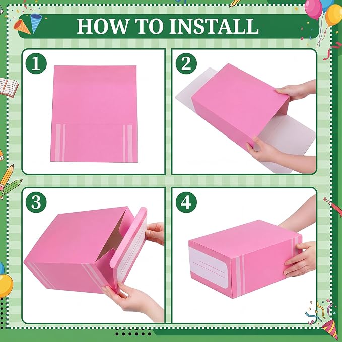 Geyoga 6 Pcs Back to School Decorative Boxes Set 15.8 x 9.8 x 3.9'' Large Book - Image 9