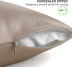 ALASKA BEAR Silk Pillowcase for Hair and Skin, 100% Mulberry Silk Pillow Cases Queen Size for Bliss Sleep with Random Color Scrunchy Gift Set Better Than Poly Satin, 1pc,Taupe