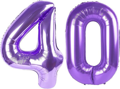 40 Balloon - Purple Birthday Number Balloons, 40 Inch Decorations Men Women | by ALPHADELTAPI