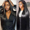 Lemoda Full 13x6 SKINLIKE Real HD Lace Frontal Wigs 210% Density 15A Straight 13x6 Full Lace Frontal Virgin Human Hair Wigs 22Inch Invisible 0.1mm Ultra-thin Knots Frayed Ends Lace Wig