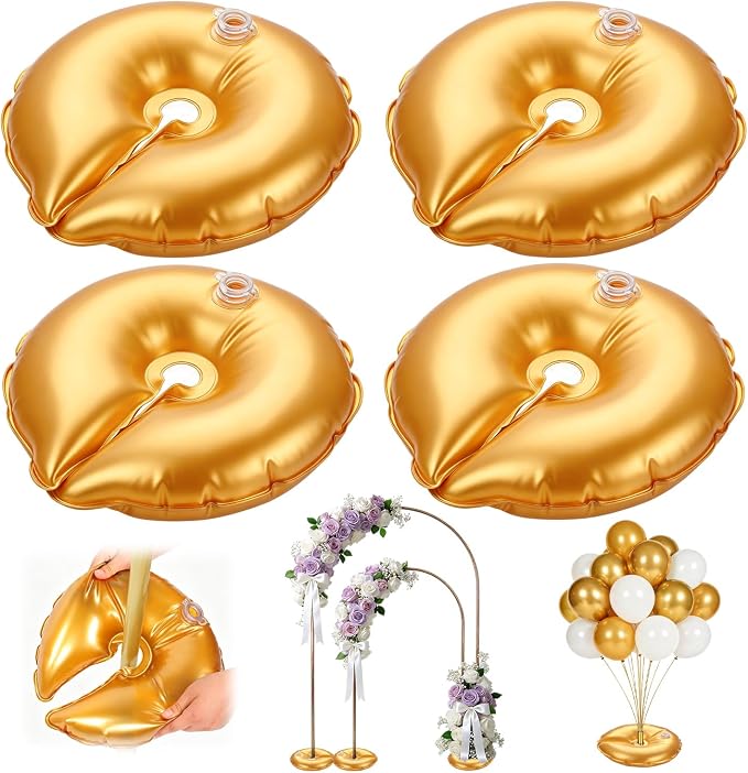 4 Pack Gold Water Weight Bags for Balloon Column Stand and Arch | Balloon by Unknown