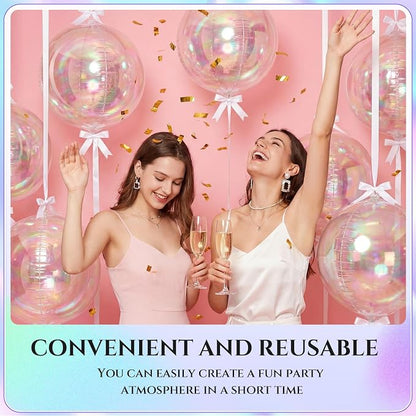 18 Set 22 Inch Iridescent 4D Giant Round Foil Balloon Bulk Metallic Giant Foil - Image 4