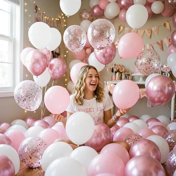 154 PCS Pink and White Balloon Arch Kit, Different Sizes - Image 7
