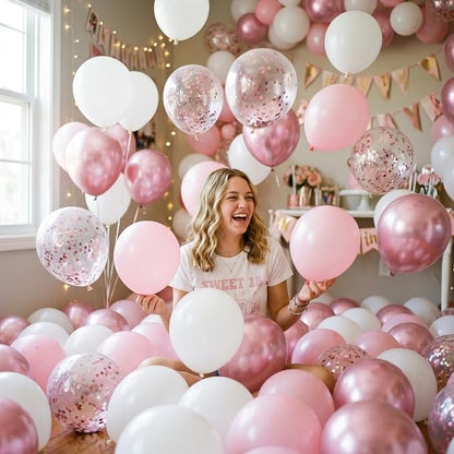 154 PCS Pink and White Balloon Arch Kit, Different Sizes - Image 7