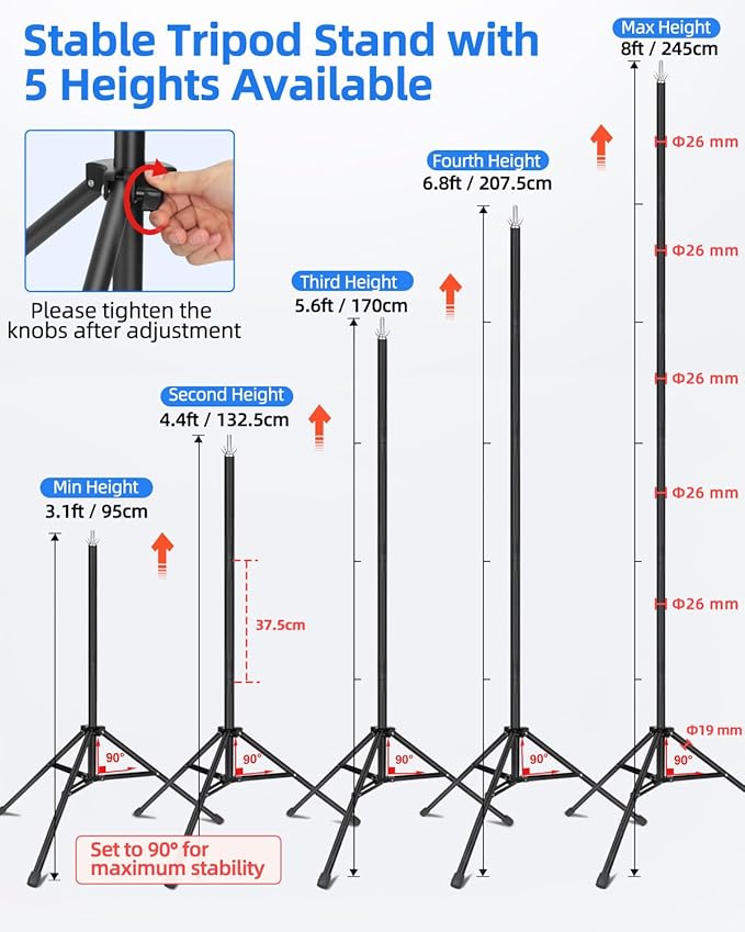 Hemmotop Backdrop Stand 10x8ft, Versatile Sizes Adjustable Banner Holder | Metal - Image 5