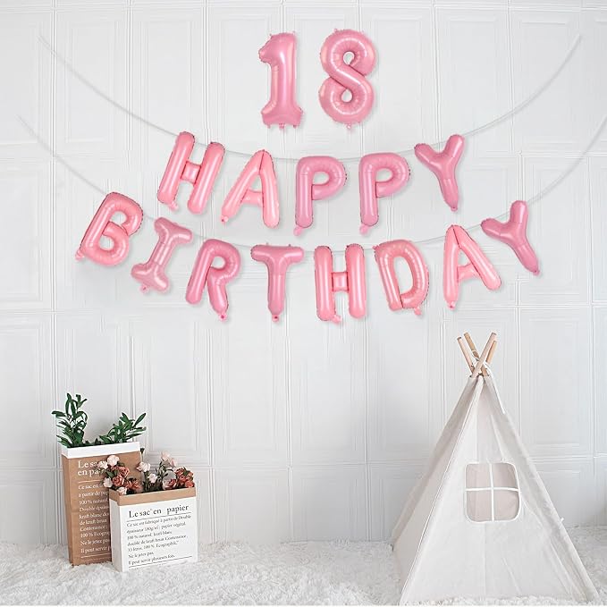 2 Set 20 Pcs Number Balloons 16 Inch Pink 0-9 Number Mylar Foil Balloons Pink - Image 5
