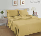 Lane Linen 100% Organic Cotton Standard Size Pillow Cases - Set of 2 (20"x26") - Soft Yellow - Cocoon