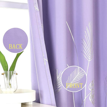 Lilac Blackout Curtains 96 Inches Long, Grommet Curtains - Image 3