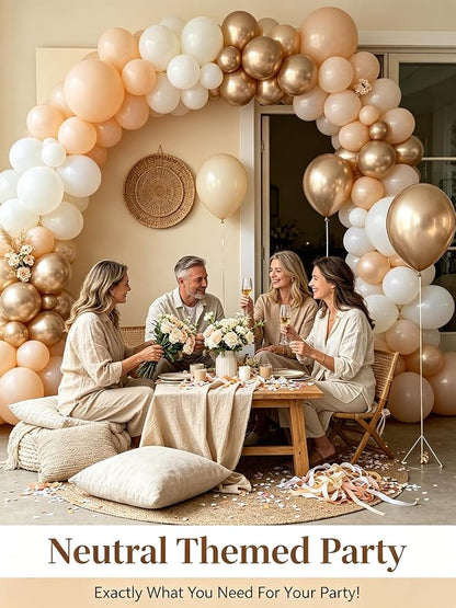 Beige Champagne Gold Balloons 60 Pcs 12 Inch Cream Tan Nude Neutral Latex - Image 8