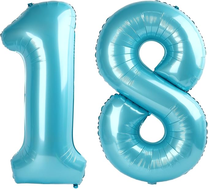 Pearl Blue 18 Number Balloon by Upgesy