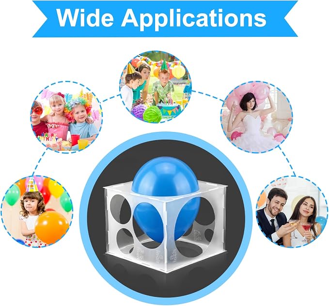 Xinjoduz 11 Holes Balloon Sizer Cube Box, 2-10 Inch Collapsibles Plastic - Image 6