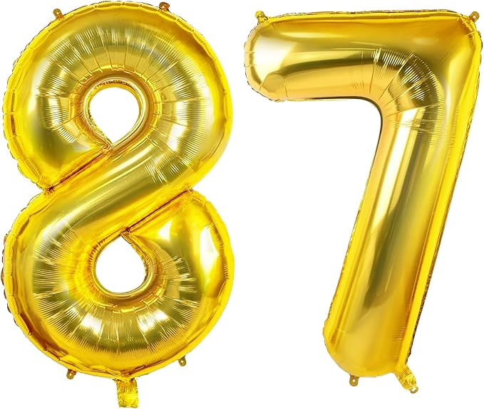 Number 87 Balloons for 87th Birthday Party Decorations, 0-100 Large No.87 by Joycard