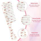 Wide Tooth Comb,Effortless Tangle Removal for Curly, Wet, Long Hair Wet,Cute Aesthetic Design for Women Men and Girls (Pink-10)