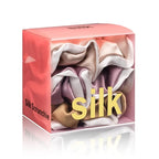 Silmer Silk Scrunchies for Hair 100% Mulberry 3 Pack(Pale Mauve, Apricot,Champaign Gold)