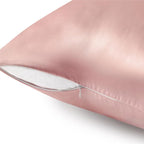BEDELITE Satin Pillowcase with Zipper 2 Pack, Rose Pink Pillow Cases Standard Size, Super Soft and Cooling Similar to Silk Pillow Cases, Gift for Women Men(20x26 Inches)