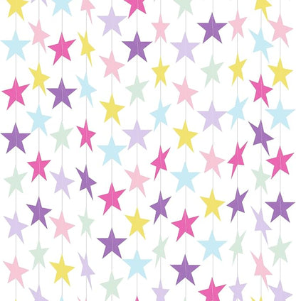 BEISHIDA 6Pcs Pastel Paper Star Garland Decor Twinkle Star Banner Backdrop by Beishida