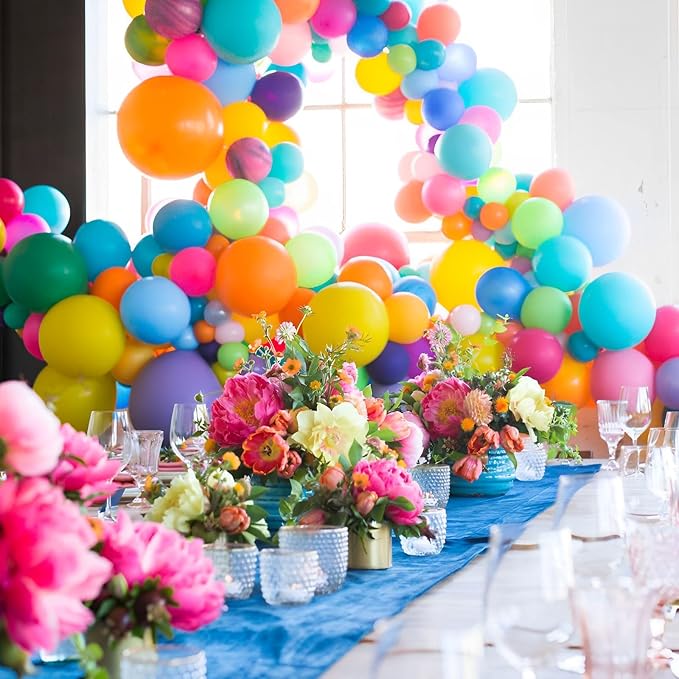 Voircoloria 105pcs Colorful Rainbow Party Latex Balloons, 12inch | - Image 5