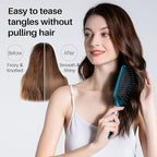 RHOS Hair Brush for Women and Men - Detangler Hair Brush with Nylon Bristles for Thick, Curly, Thin, Long, Wet & Dry Hair - Cushion Square Hair Brush for Detangling and Smoothing - 1 Pack - Green
