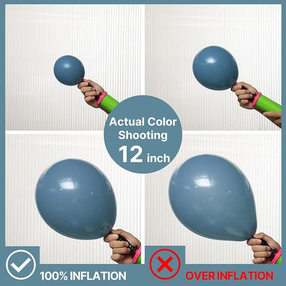 PartyWoo Slate Blue Balloons 100pcs Navy Dusty Blue Boho Neutral Color | - Image 4