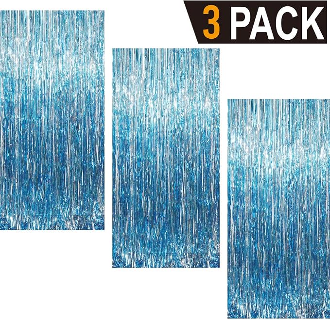 GOER 3.2 ft x 9.8 ft Metallic Tinsel Foil Fringe Curtains Party Photo Backdrop - Image 9