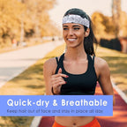 Workout Headbands for Women Hair 9 Pcs Non Slip Cotton Like Head Bands for Girls 2.5 inch Wide Soft Elastic Cloth Athletic Sweat Hair Women Bands