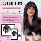 Hair Toppers for Women Real Human Hair 3D Cover Human Topper with Bangs Wispy Bangs Extensions Clip in Bangs for Daily Wear Chocolate Brown