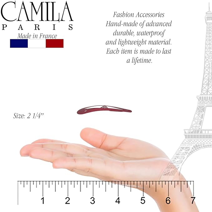 Camila Paris CP1330H French Hair Barrettes Clips, Snap Hair Slides Clic Clac for Women, Styling Girls Side Slide-in Metal Snap Pin Hair Accessories for Women. Strong Hold, No Slip Grip, Made in France