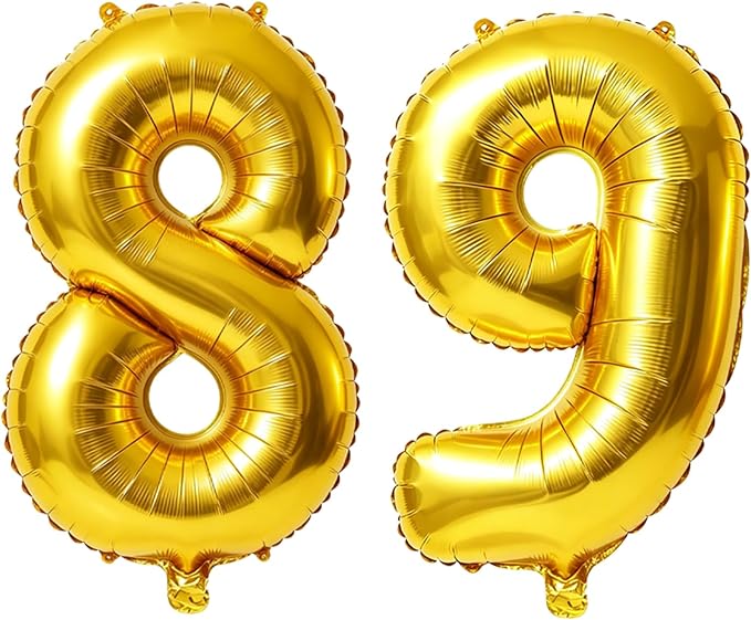 40 Inch Number 89 Balloons for 89th Birthday Party Decorations, 0-100 Gold by FOBELEC