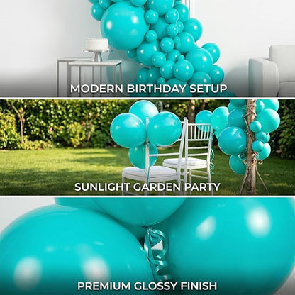 40pcs teal blue Balloons 12 Inch, Matte turquoise Latex Balloons | Balloons - Image 6