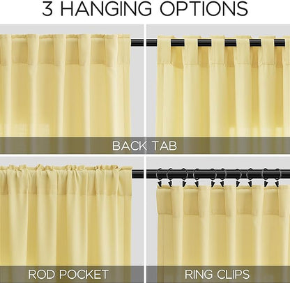 Yellow Linen Curtains 102 Inches Long - Image 3