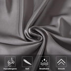 Mulberry Silk Pillowcase for Hair and Skin,King Size Cooling Silk Pillow Case with Hidden Zipper,Allergen Proof Dual Sides Soft Breathable Smooth Silk Pillow Cover for Women(King,Dark Gray)