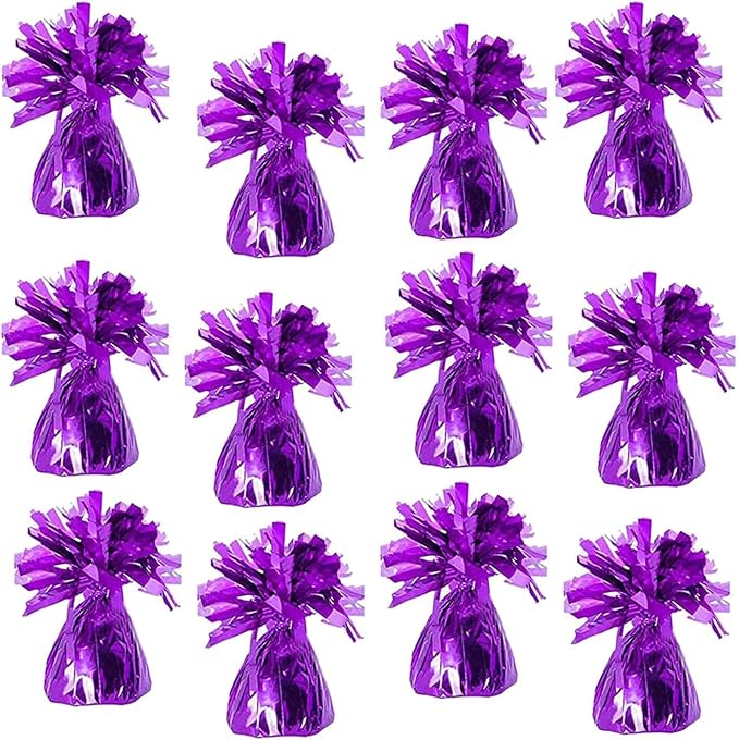 Metallic Plastic Wrapped Balloon Weights Party Decorations 12 Pcs by RoyalHouse