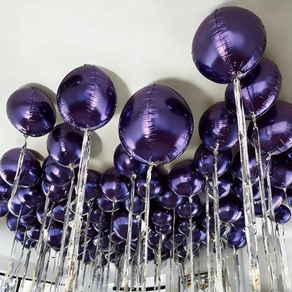 12Pcs Purple Round Balloons Foil, Large Metallic Purple Balloons - Image 7